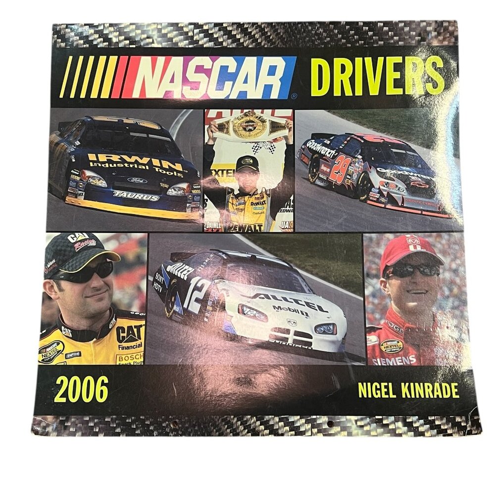Vintage NASCAR Drivers Wall Calendar 2006 Nigel Kinrade Motorbooks Race Car The